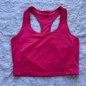 Sommer Ray Bright Pink Crop Racerback Tank Top - Size Medium
